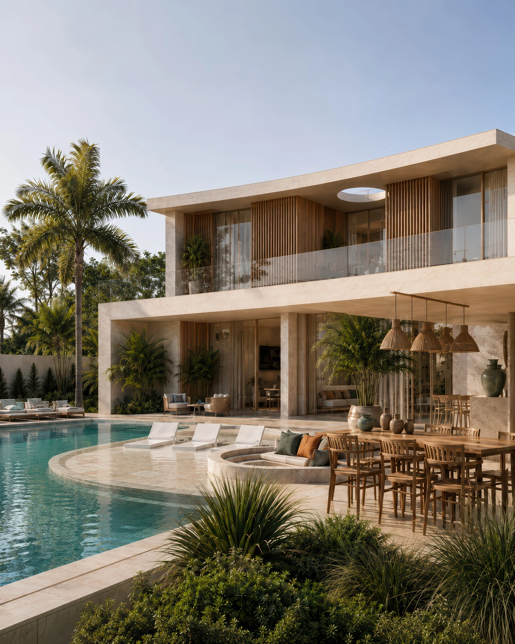 Villa AMAI, villa contemporaine avec piscine et terrasse dans la Palmeraie à Marrakech
